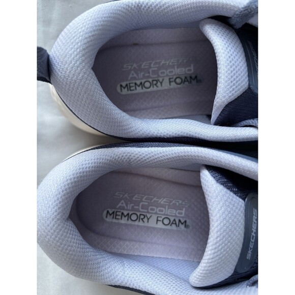 SKECHERS Air-Cooled Memory Foam Low Top Lace-Up Sneakers Blue/White Size 9 main image 7